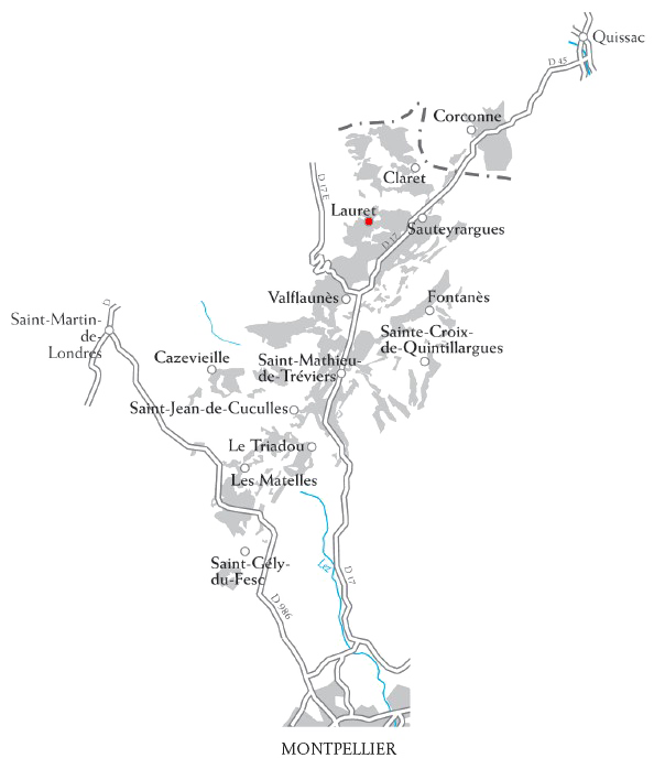 map of Pic Saint Loup AOC