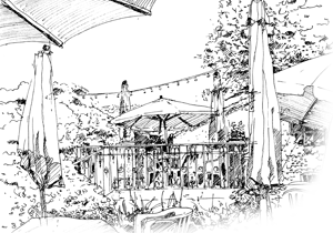 les terrasses dessinées par Claude Burdin